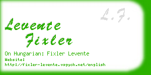 levente fixler business card